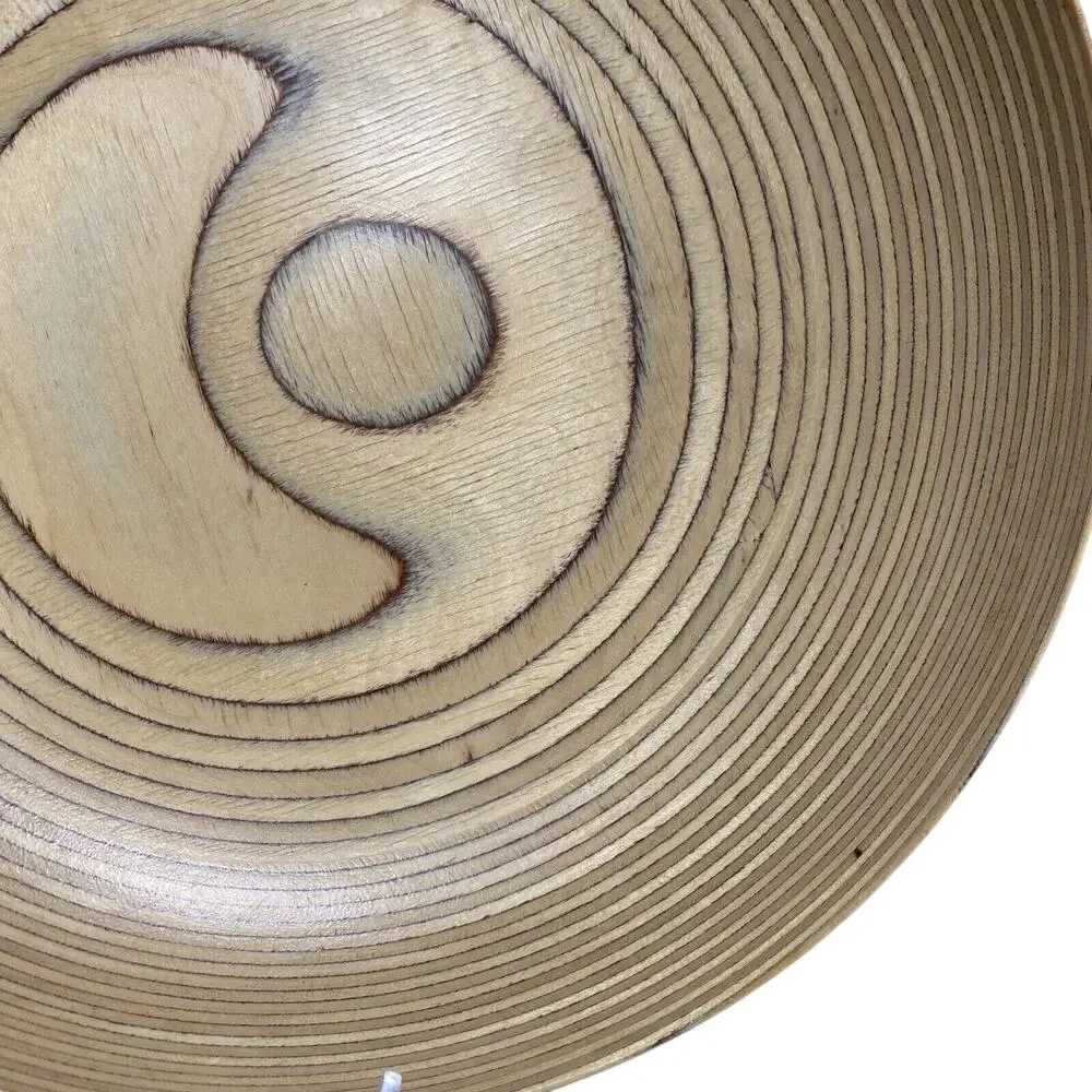 Vintage Paavo Asikainen Finlnd design turned wood console bowl centerpiece decor